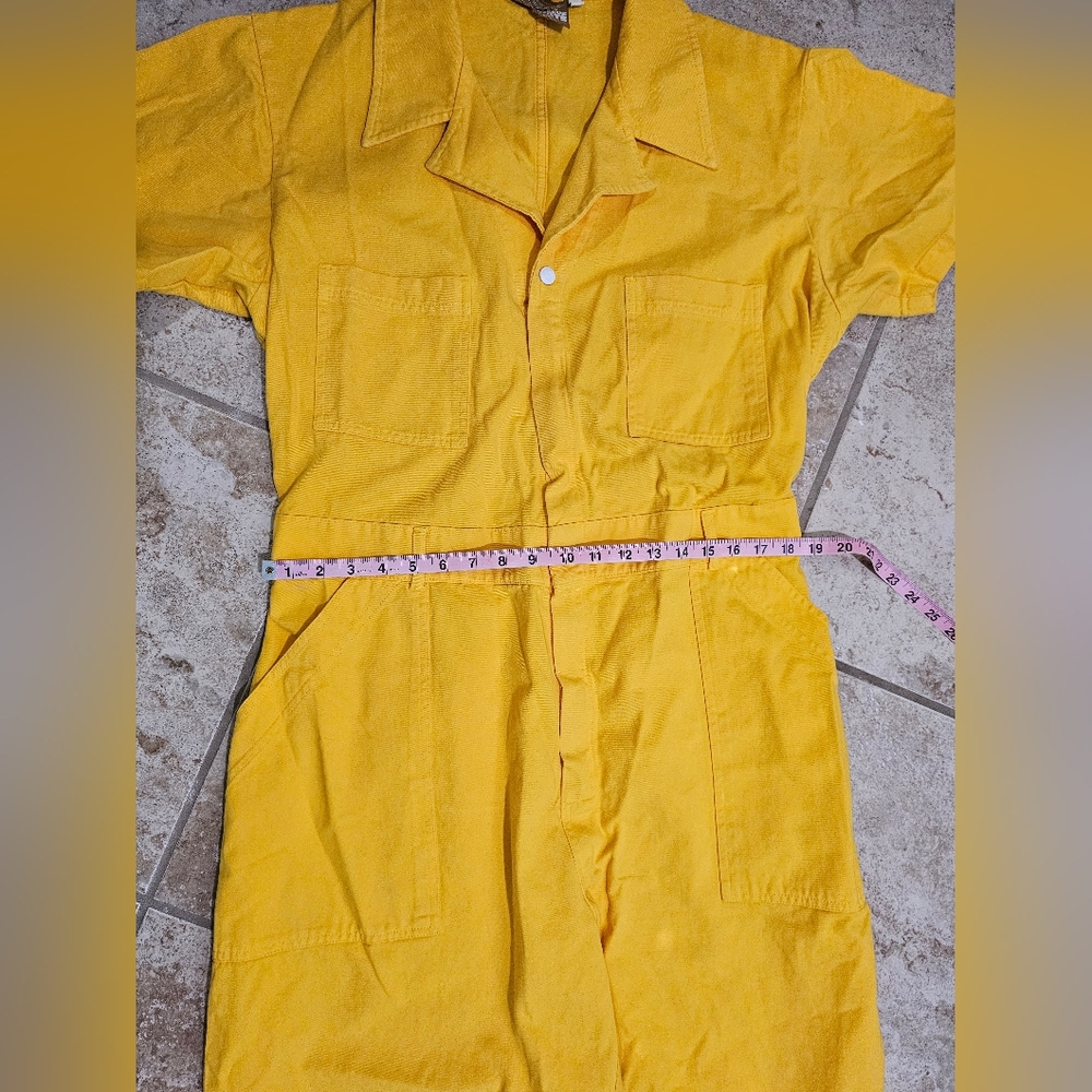 Big Bud Press 1XL Sunshine Yellow Short Sleeve Jumpsuit Utility Workwear LA HTF - Picture 6 of 6